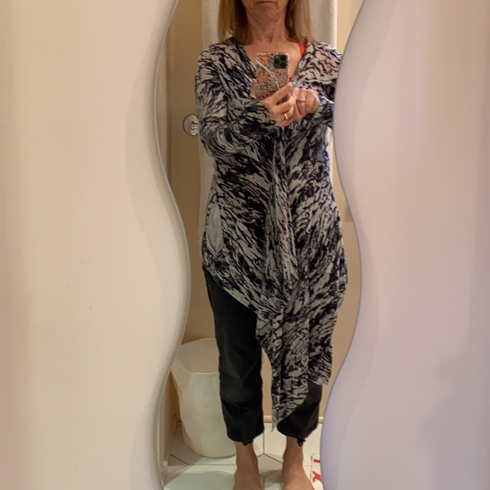 Line cashmere wrap sweater